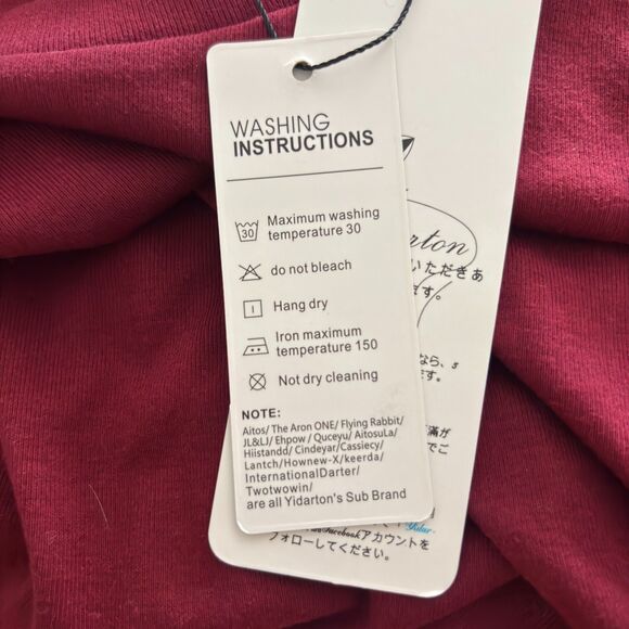 Yidarton Woman's S Comfy Twist Knot Front Long Sleeve Fall Red T Shirt #Y - Picture 6 of 6